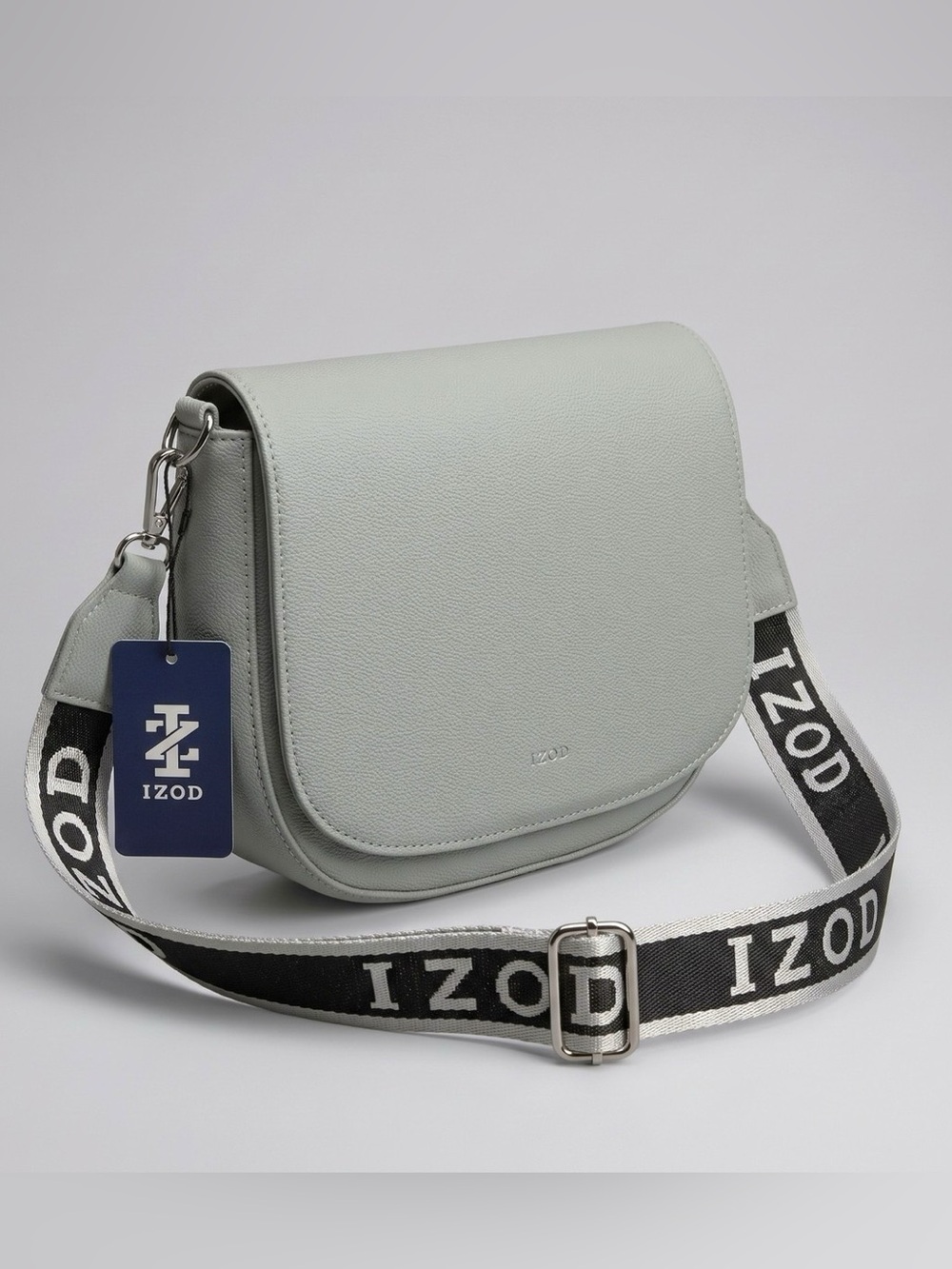 IZOD Women’s Crossbody Saddle Bag Purse Light Sage Green NWT